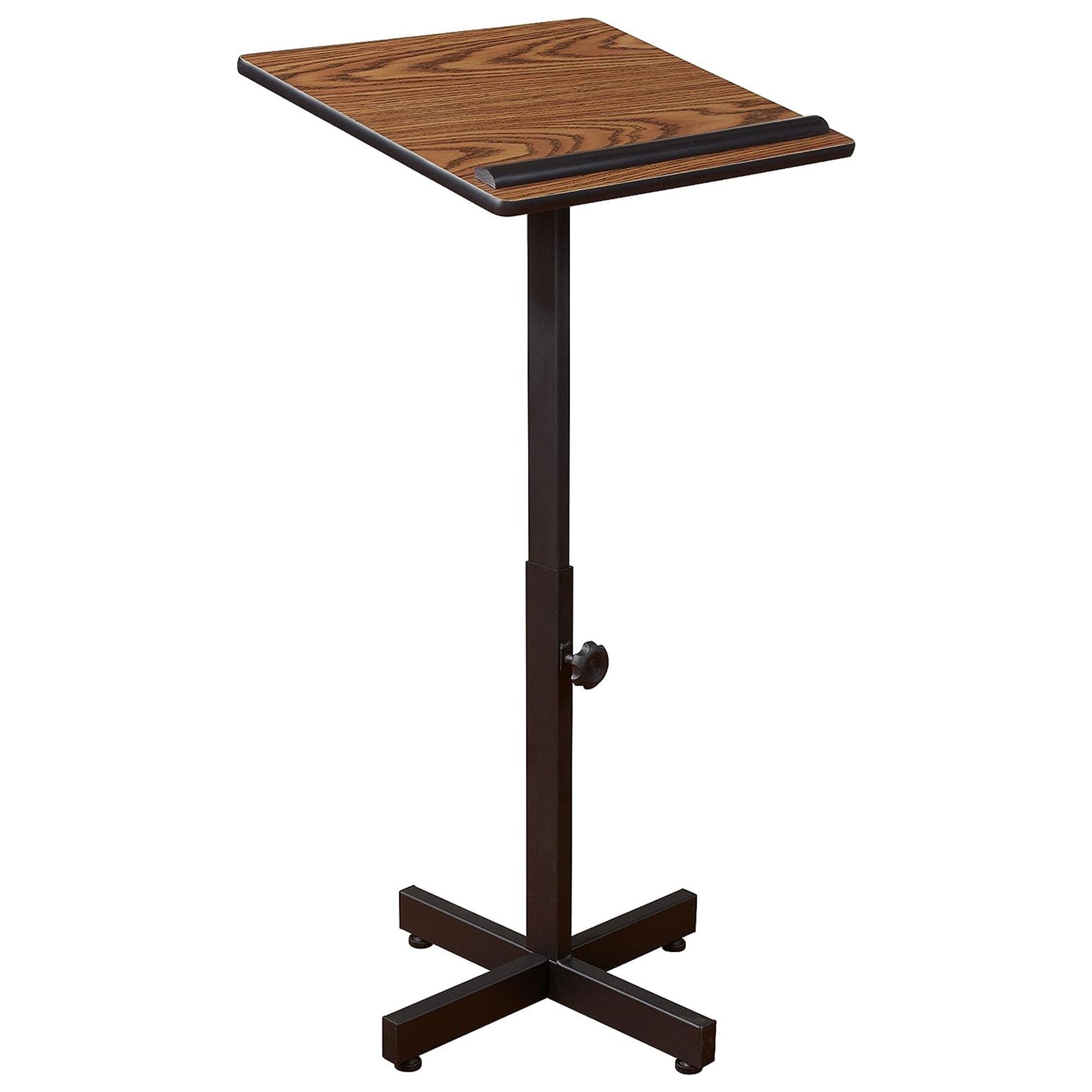 Oklahoma Sound Portable Presentation Adjustable Lectern Stand, Medium Oak