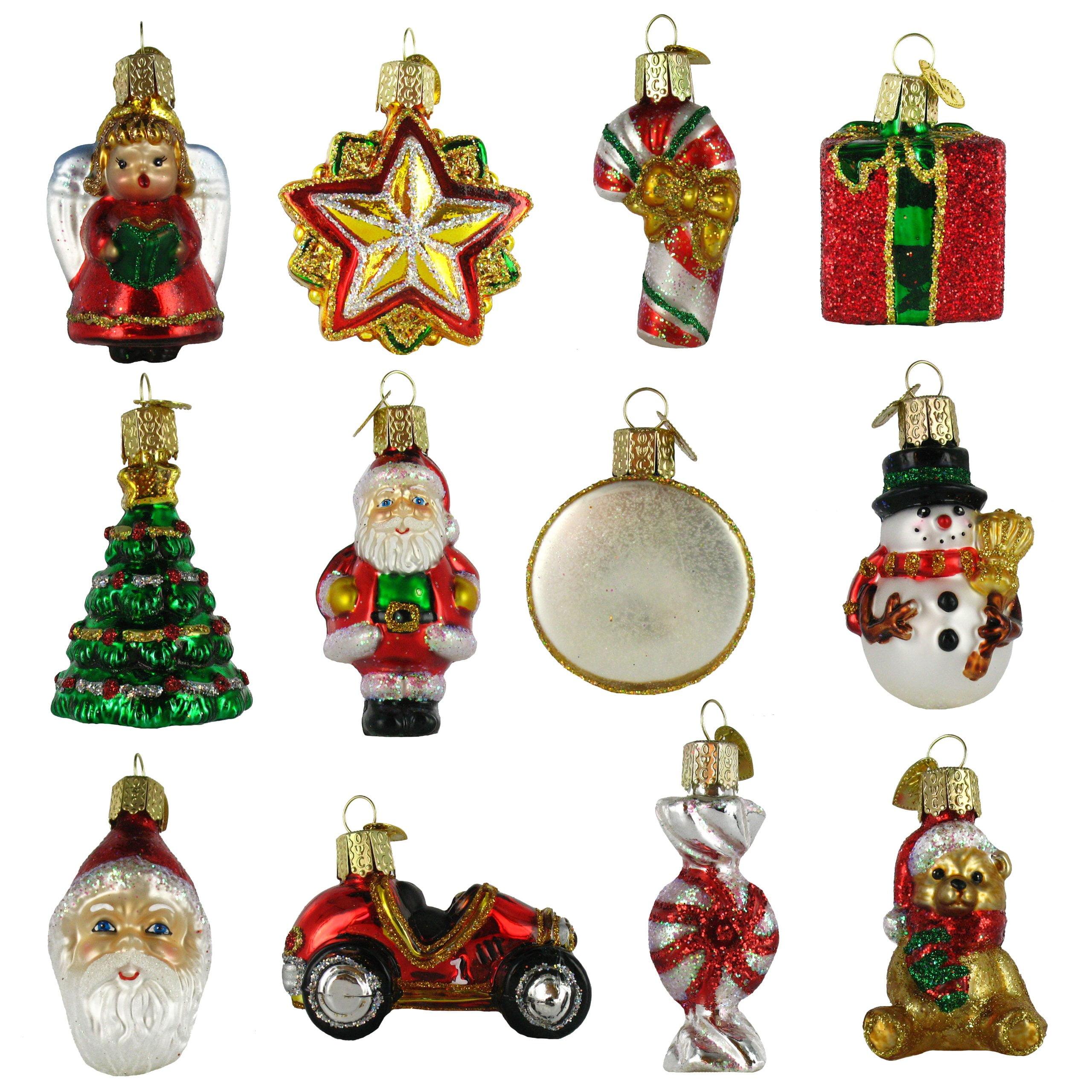 Old World Christmas 2.75 In Mini Christmas Set Ornament St/12 Santa Star Tree Ornament Sets