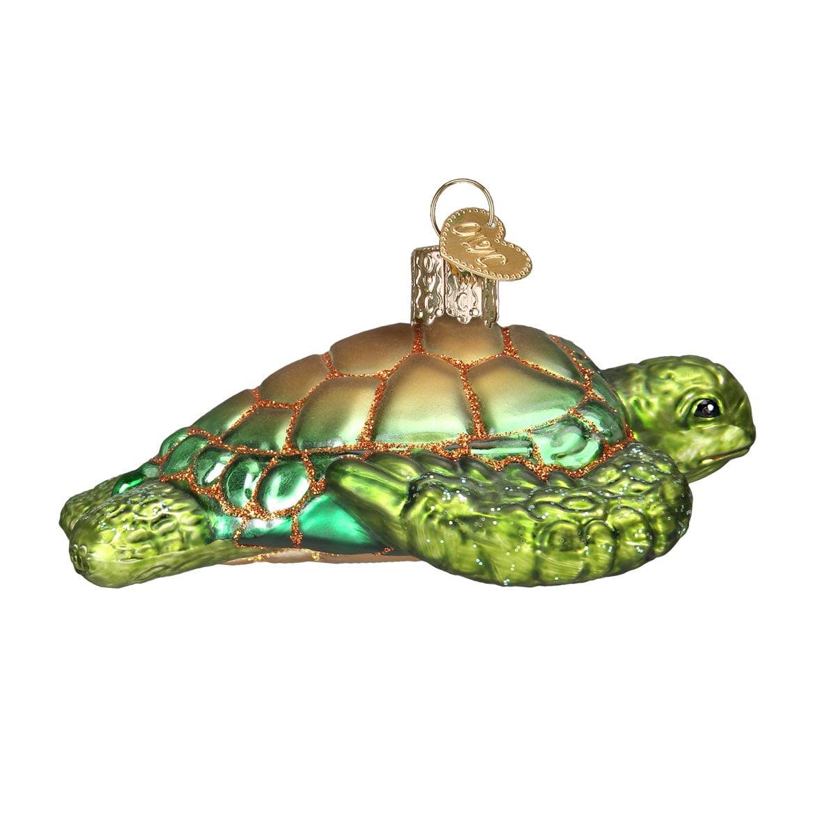 Ancient Voyager Green Sea Turtle 6" Glass Ornament