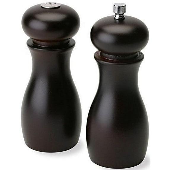 Olde Thompson 6" Caffe Adjustable Wood Pepper Mill & Salt Shaker Set, Espresso