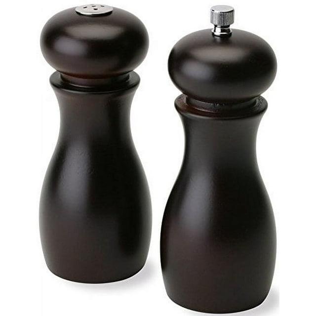 Olde Thompson 6" Caffe Adjustable Wood Pepper Mill & Salt Shaker Set, Espresso