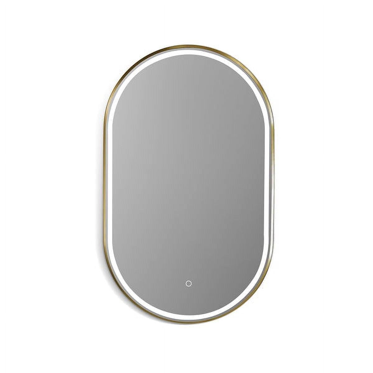 Oval Gold and Silver LED Lighted Bathroom Vanity Mirror