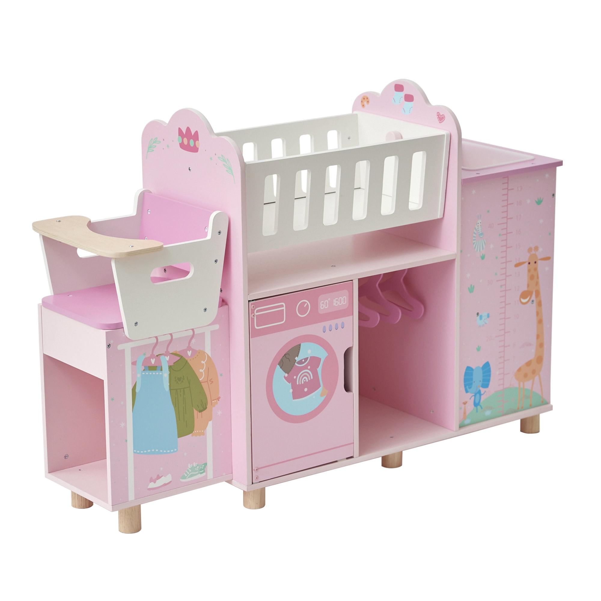 Teamson Kids Olivia's Little World 6-in-1 Wooden Doll Pretend Play Nursery Station