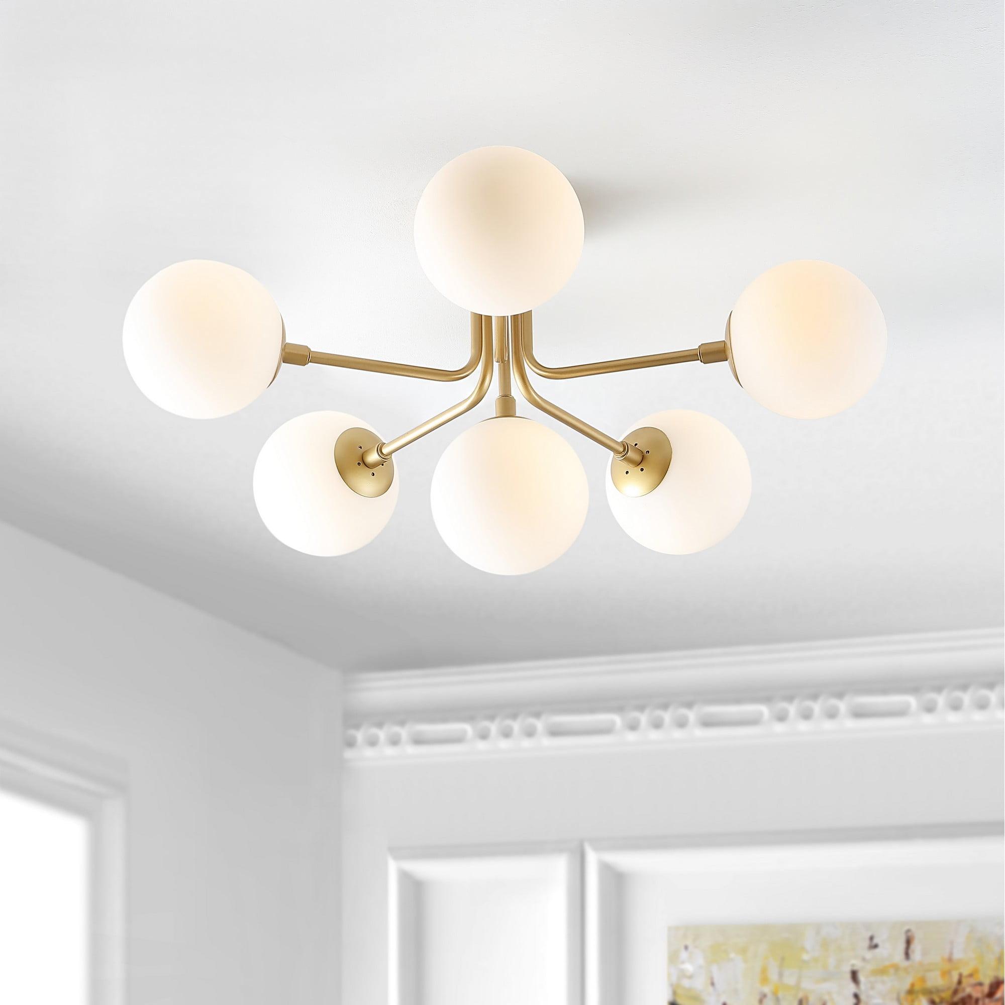 Olivier 24" Gold Globe LED Semi Flush Mount Ceiling Light