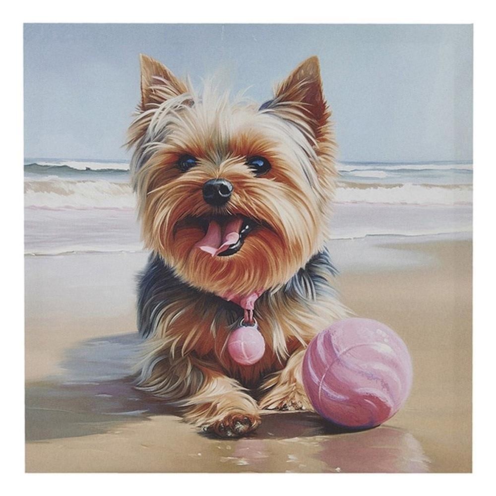 510 Design Beach Dogs Yorkie Canvas Wall Art