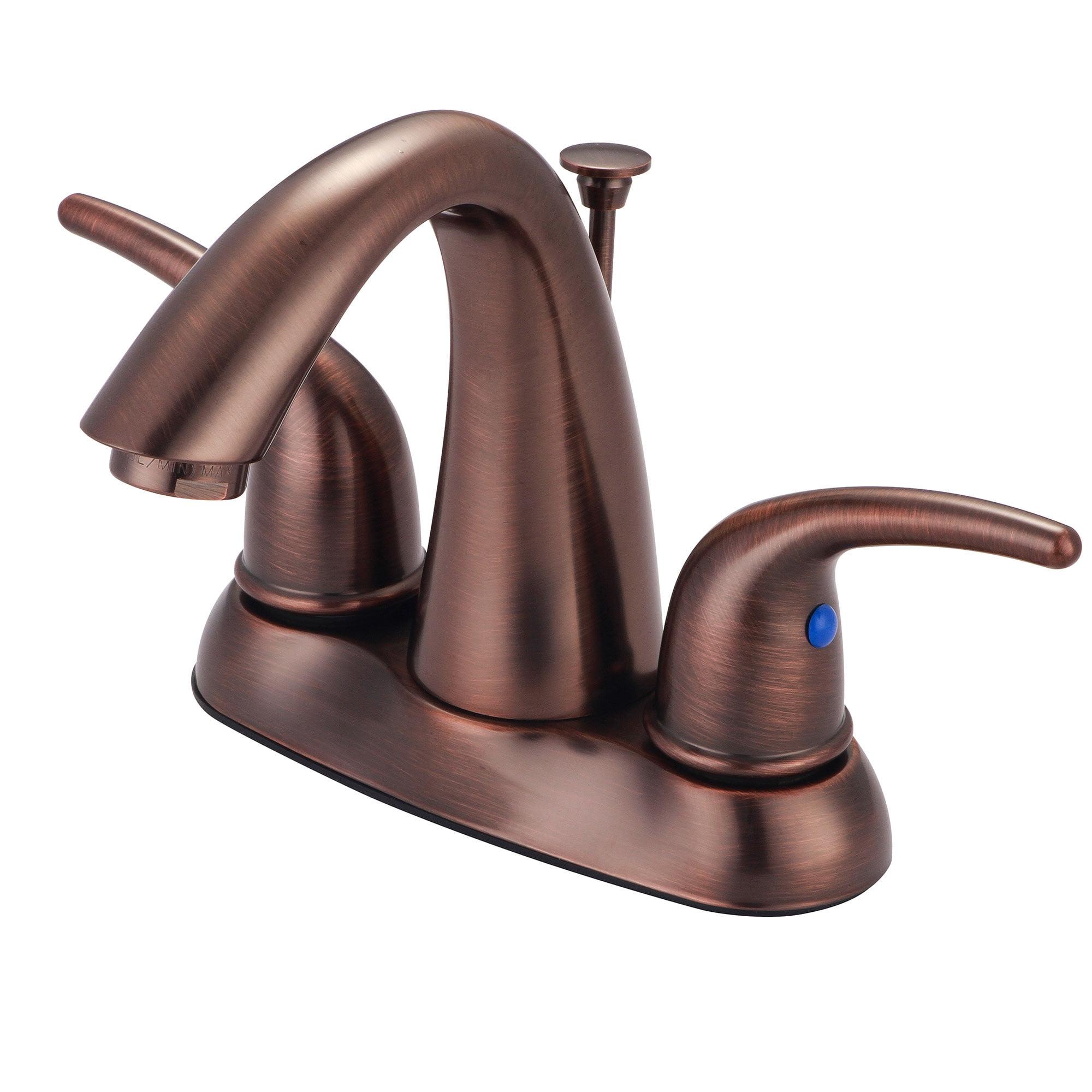 Oil Rubbed Bronze Centerset 2-Handle Bathroom Faucet with Drain Assembly