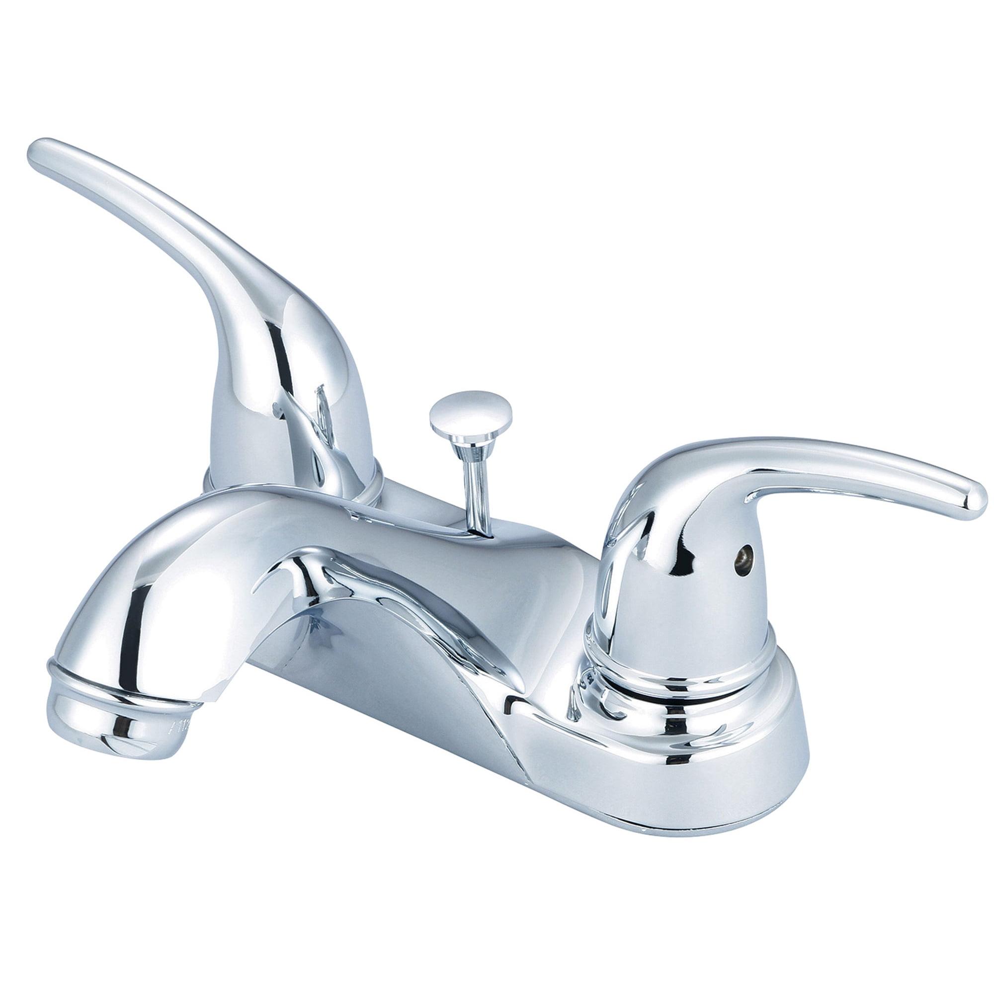 Polished Chrome Traditional Centerset Bathroom Faucet with Drain Assembly