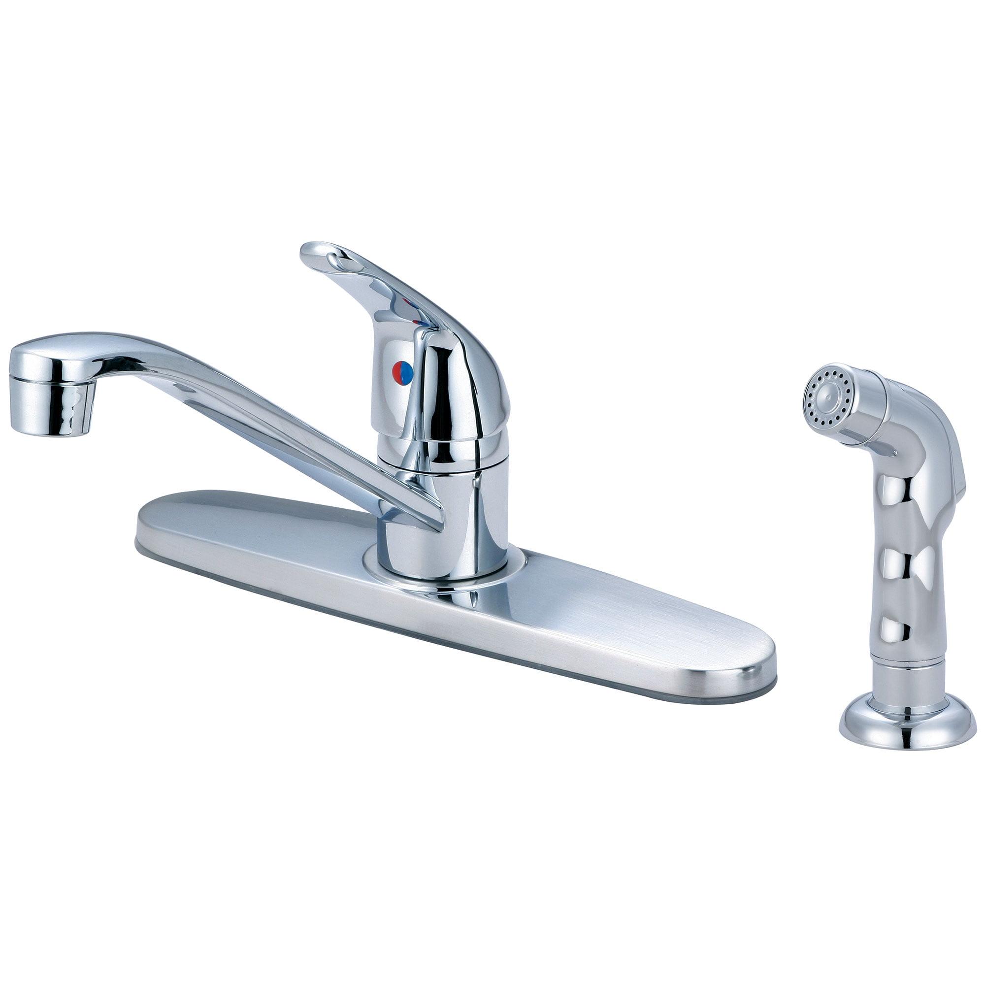 Polished Chrome Single Handle Kitchen Faucet with Side Spray