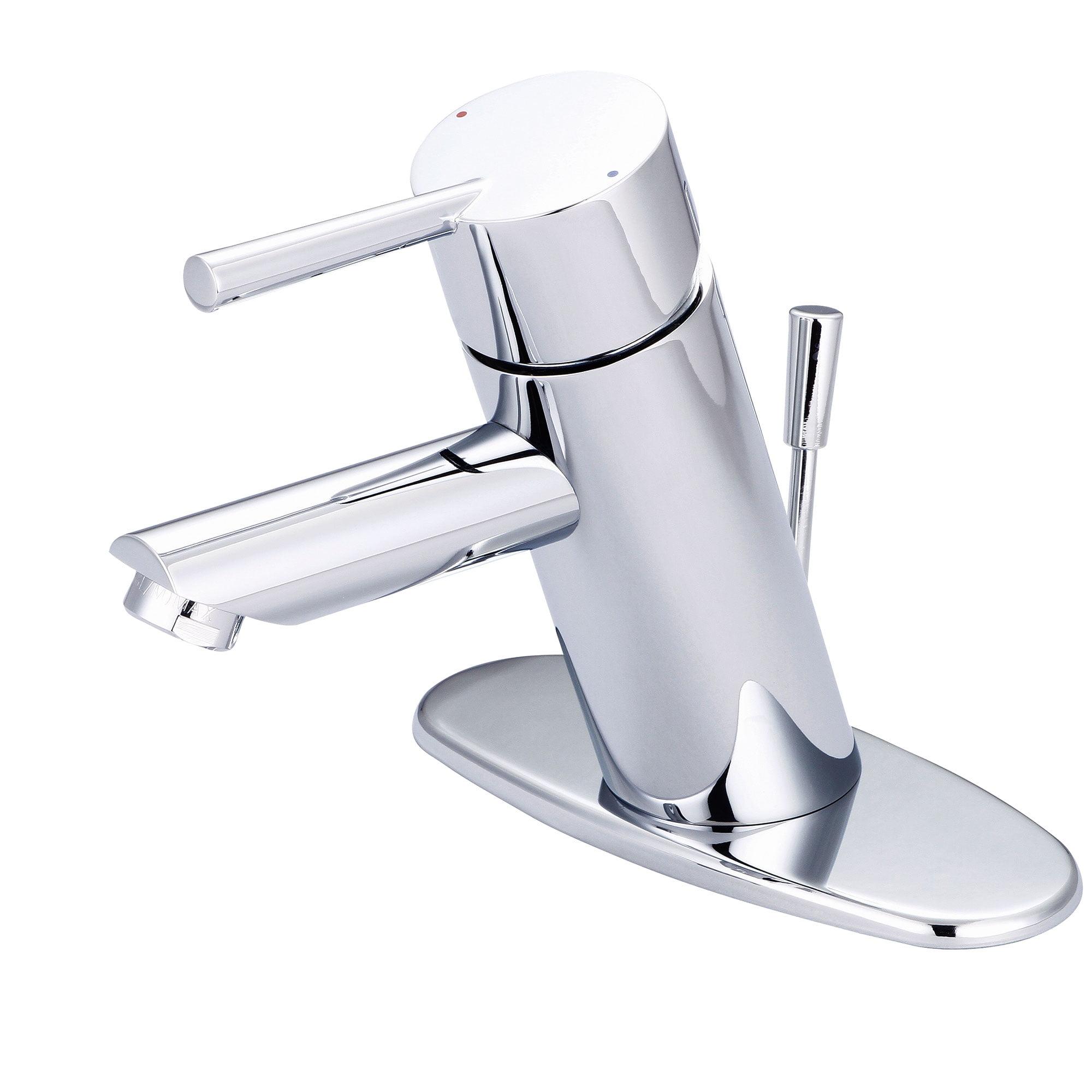 Polished Chrome Single-Handle Centerset Bathroom Faucet with Drain Assembly