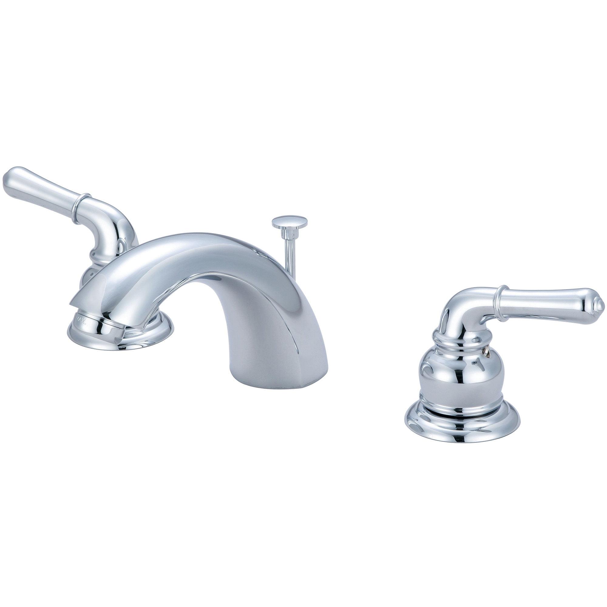 Chrome Widespread 2-Handle Bathroom Faucet with Drain Assembly