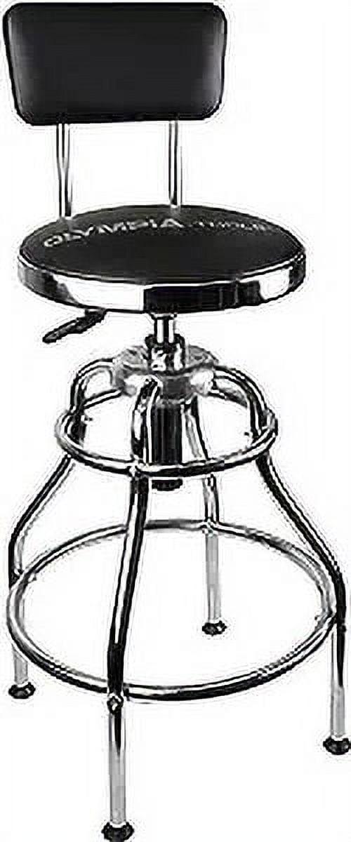 Black Adjustable Hydraulic Steel Work Stool with Vinyl Seat