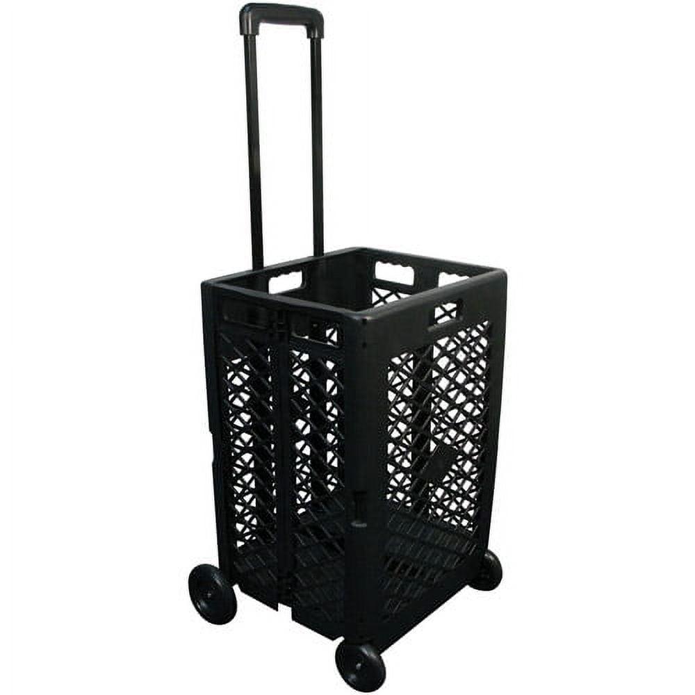 Olympia Tools 85-404 Pack n Roll Portable Utility Rolling Cart with Telescoping Handle for Easy Transportation, Weight Capacity up to 55 Pounds, Black