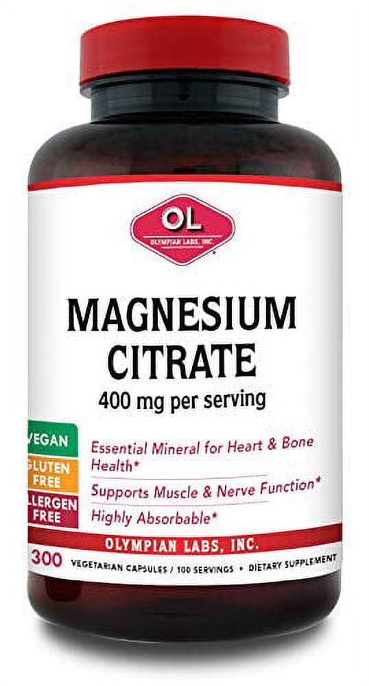 Olympian Labs Magnesium Citrate, 300 Vegetarian Capsules (133 mg per Capsule)