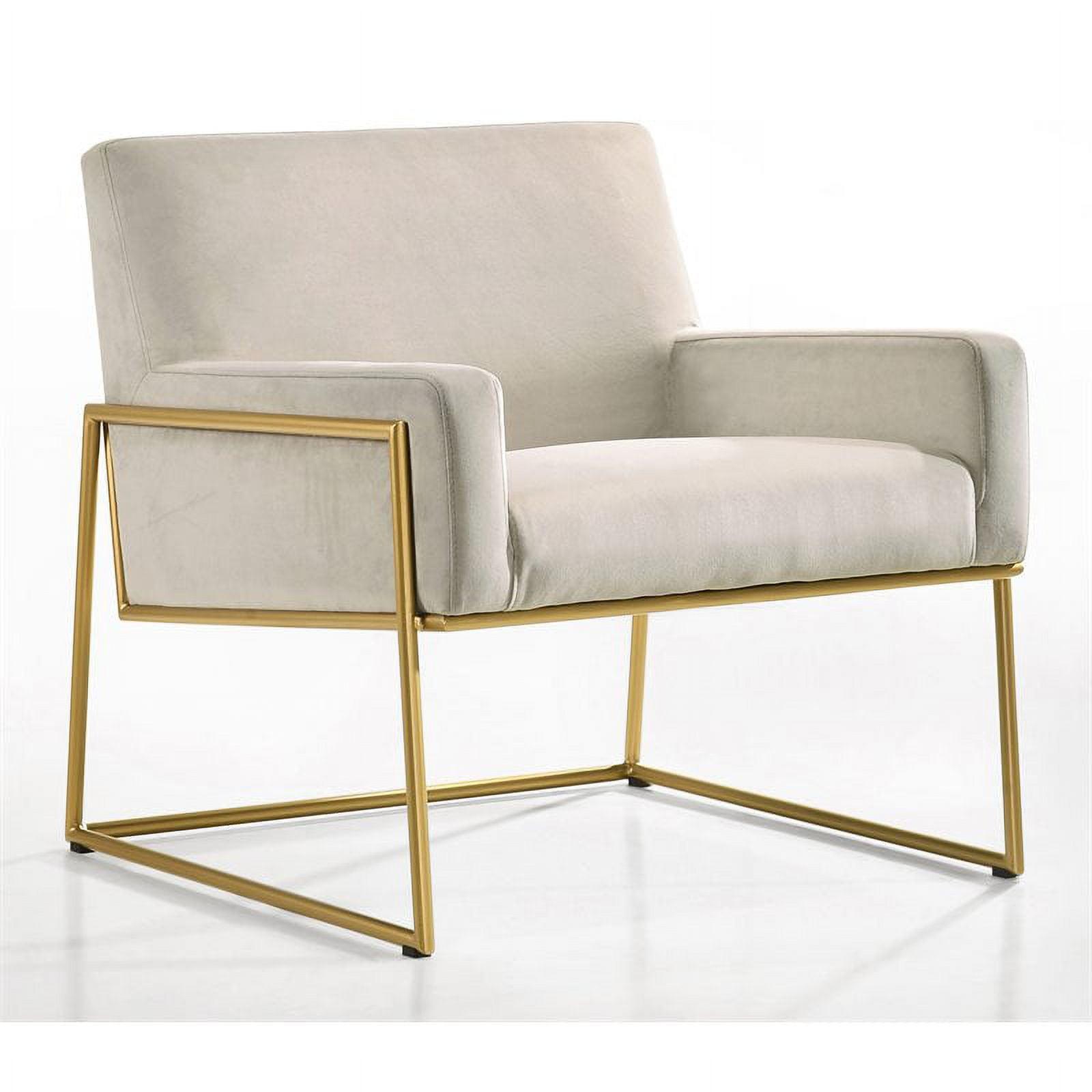 Milano Abalone Gray Velvet & Gold Steel Lounge Chair