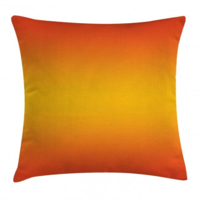 Ombre Throw Pillow Cushion Cover, Tropical Sunset Inspired Summer Themed Design Artistic Modern Room Decorations, Decorative Square Accent Pillow Case, 18 X 18 Inches, Orange Yellow, by Ambesonne