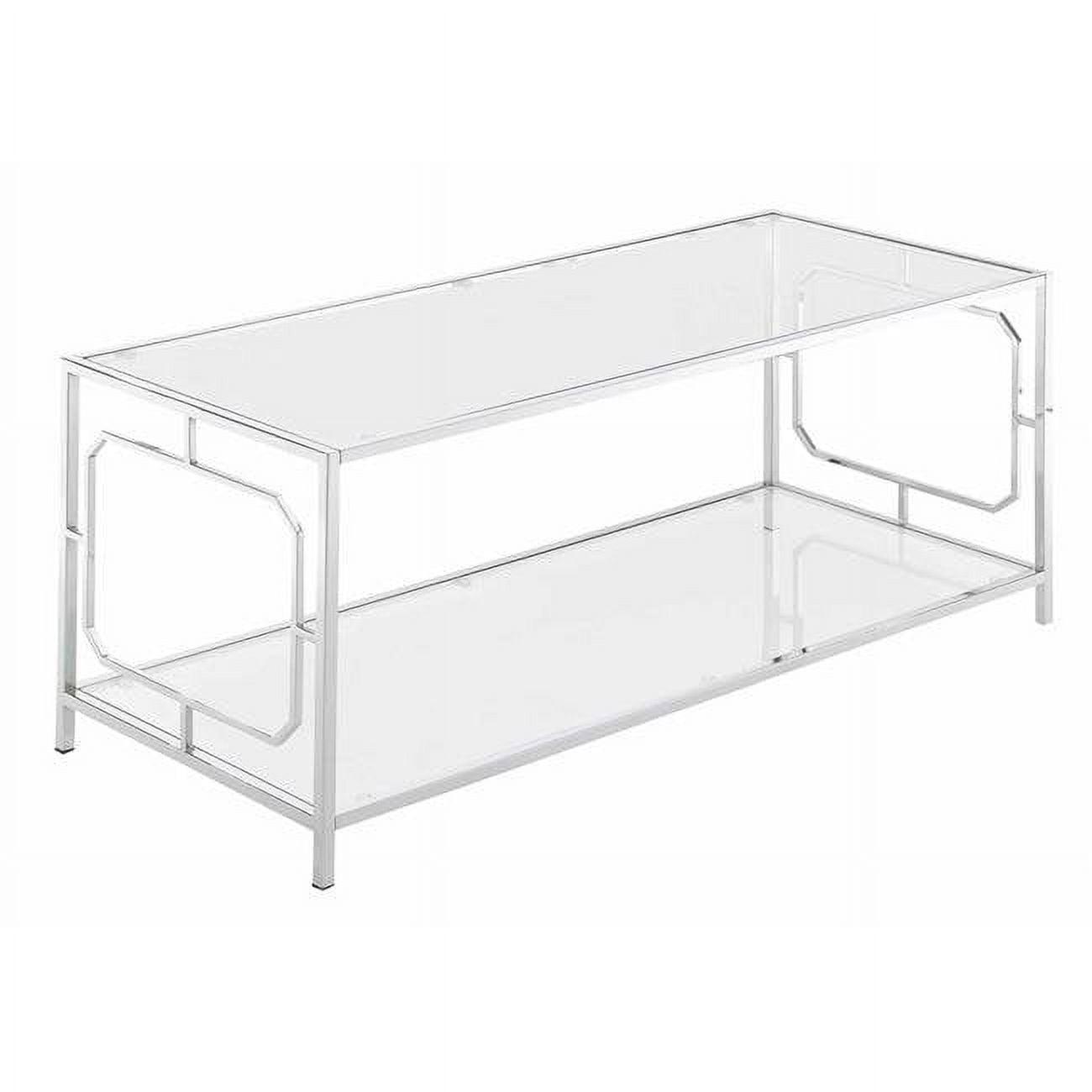 Elegant Omega Rectangular Coffee Table with Chrome and Glass