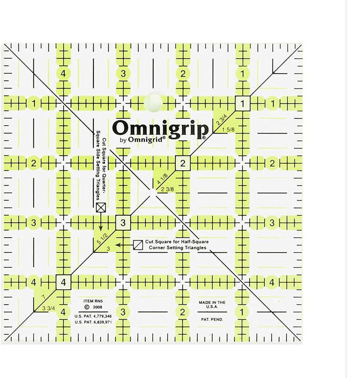 Omnigrid Omnigrip 5" x 5" Non-Slip Square Quilting Ruler