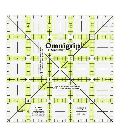 Omnigrid Omnigrip 5" x 5" Non-Slip Square Quilting Ruler