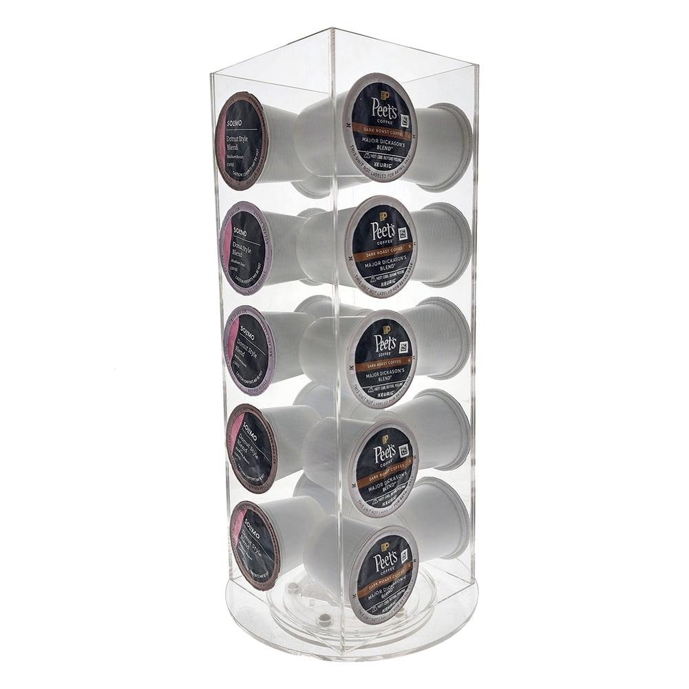 OnDisplay Luxe Acrylic Coffee Pod Carousel Holder - Holds 20 Capsules - Compatible with Keurig® K-Cups