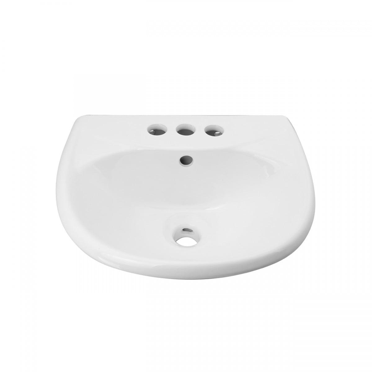 The Renovators Supply Inc. 14'' White Vitreous China U-Shaped Bathroom Sink with Overflow