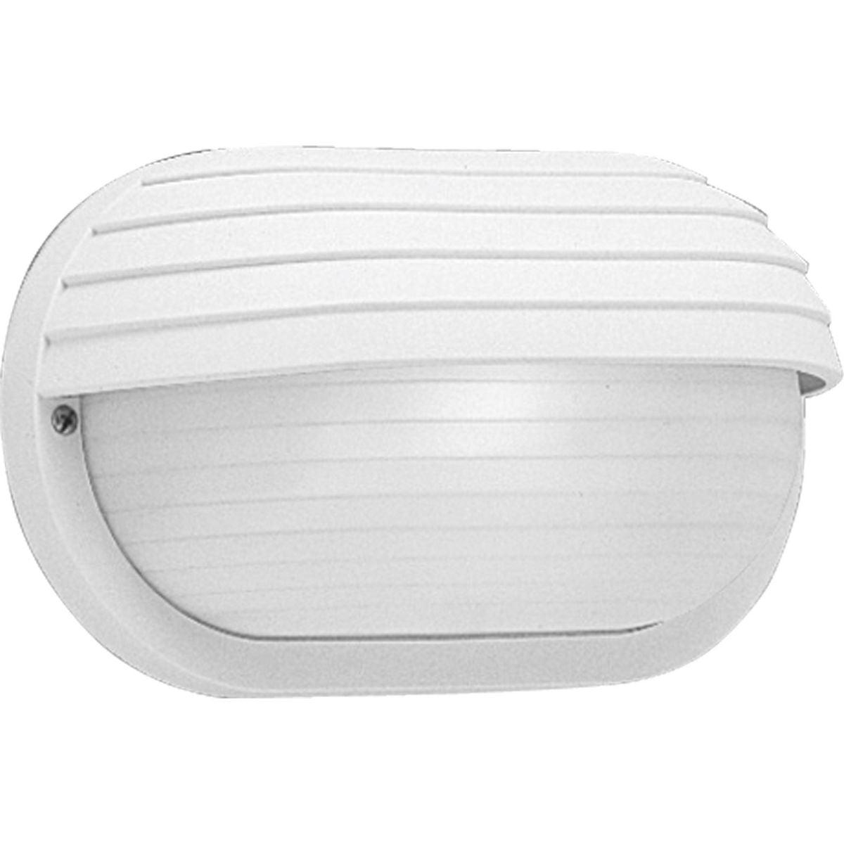 Progress Lighting, Bulkhead Collection, 1-Light Wall/Ceiling Mount, White, Polycarbonate Shade