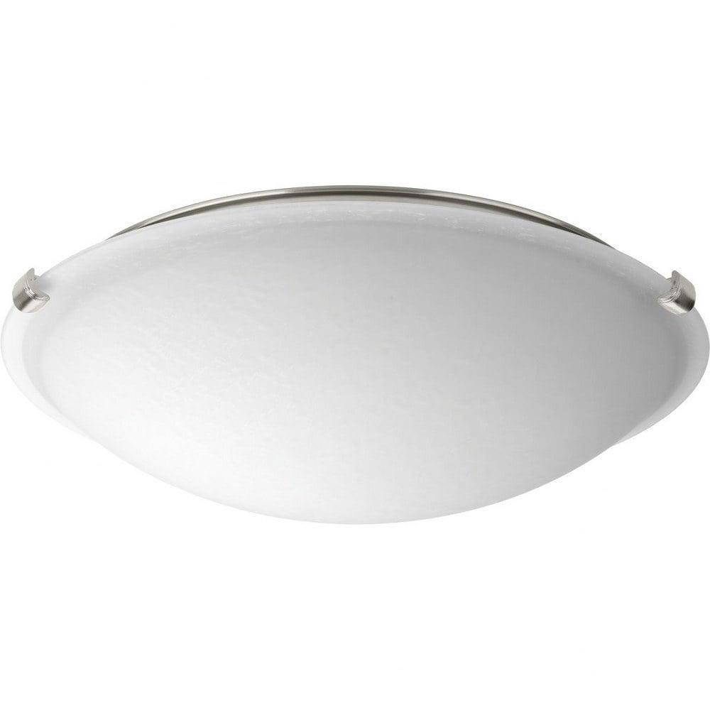 Progress Lighting, Linen Collection, 1-Light Flush Mount, Brushed Nickel, Linen Shade, Steel, 16" Width, 4.5" Height