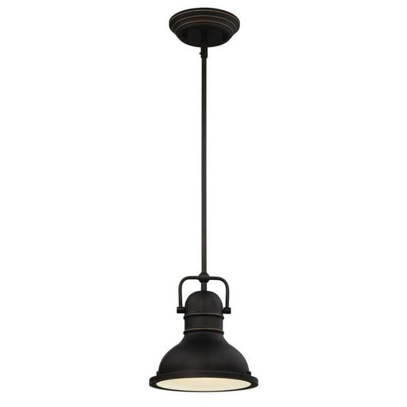 Westinghouse Lighting 63082B One-Light LED Mini Pendant Oil Rubbed Bronze with Highlights & Frosted Prismatic Lens