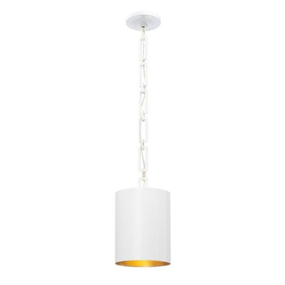 Crystorama Lighting Alston 1 - Light Chandelier in Matte White/Antique Gold