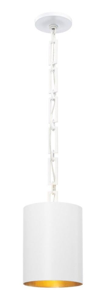 One Light Mini Chandelier-Matte White/Antique Gold Finish    -Traditional Installation Crystorama Lighting 8680-Mt-Ga