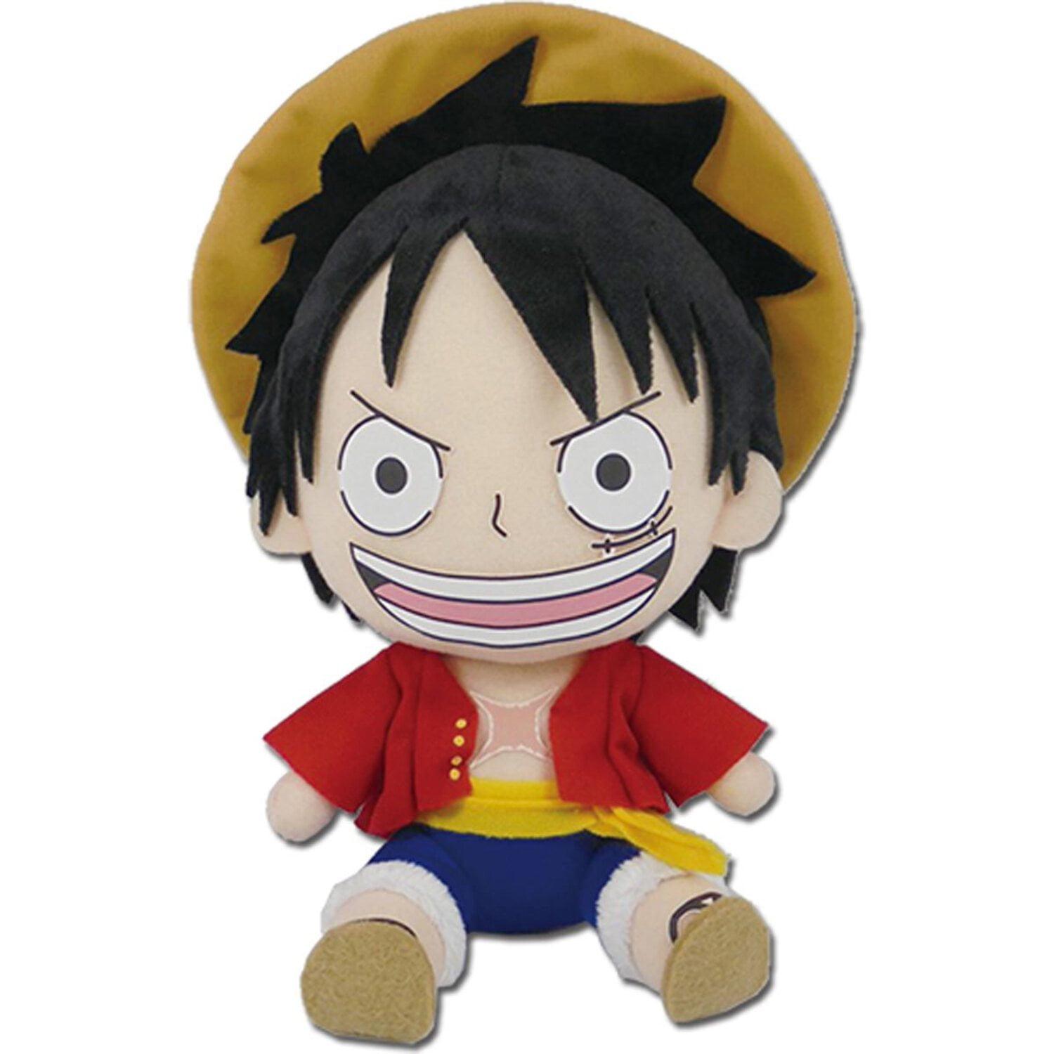 One Piece Luffy Sitting 7-Inch Plush with Straw Hat