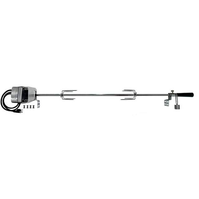 OneGrill Heavy Duty Chrome Steel Universal Grill Rotisserie Kit with 13 Watt 50 lb. Stainless Electric Motor - 53 Inch X 1/2 Inch Hexagon Spit Rod (Grills Up to 45 Inches Wide) NOT for Weber