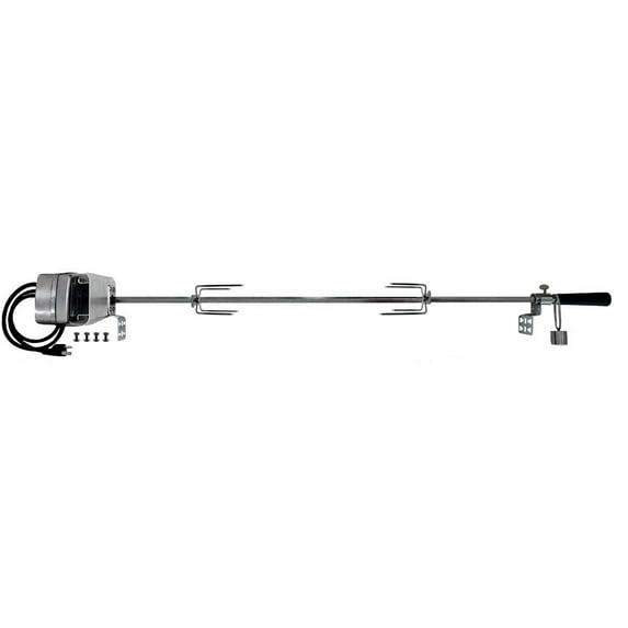 OneGrill Heavy Duty Chrome Steel Universal Grill Rotisserie Kit with 13 Watt 50 lb. Stainless Electric Motor - 53 Inch X 1/2 Inch Hexagon Spit Rod (Grills Up to 45 Inches Wide) NOT for Weber