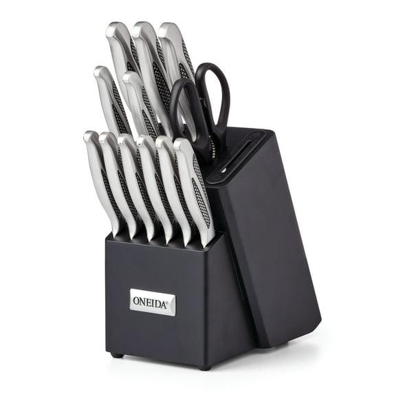 Oneida Crosshatch 14Pc Cutlery Block Set W/ Sharpener