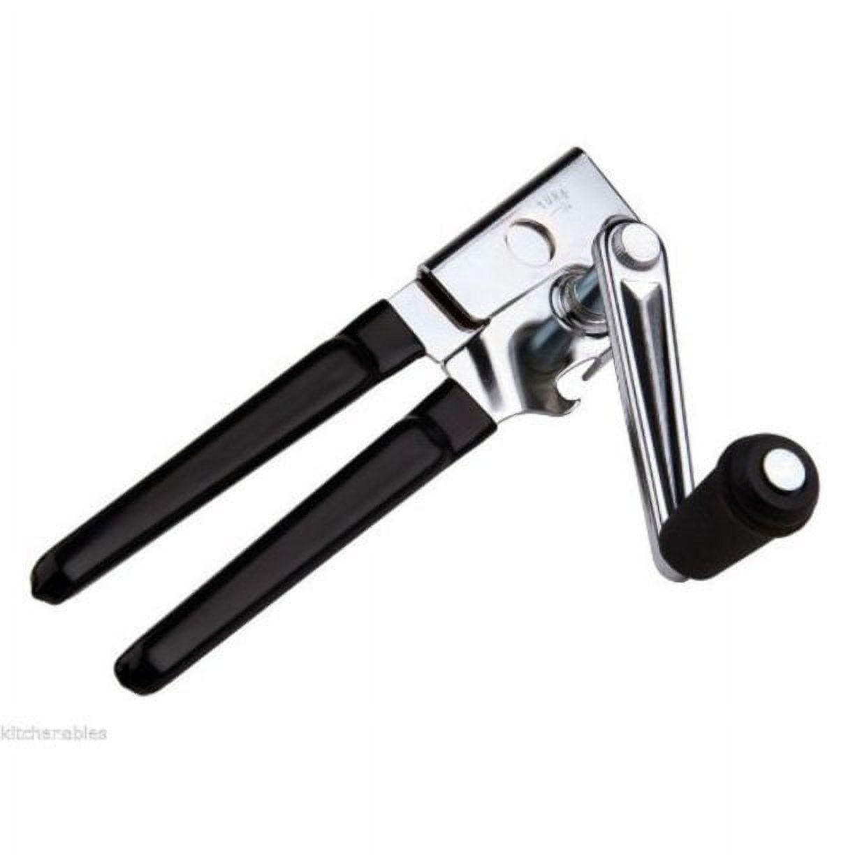 Commercial Black Stainless Steel Easy Crank Can Opener with Ergonomic Handle