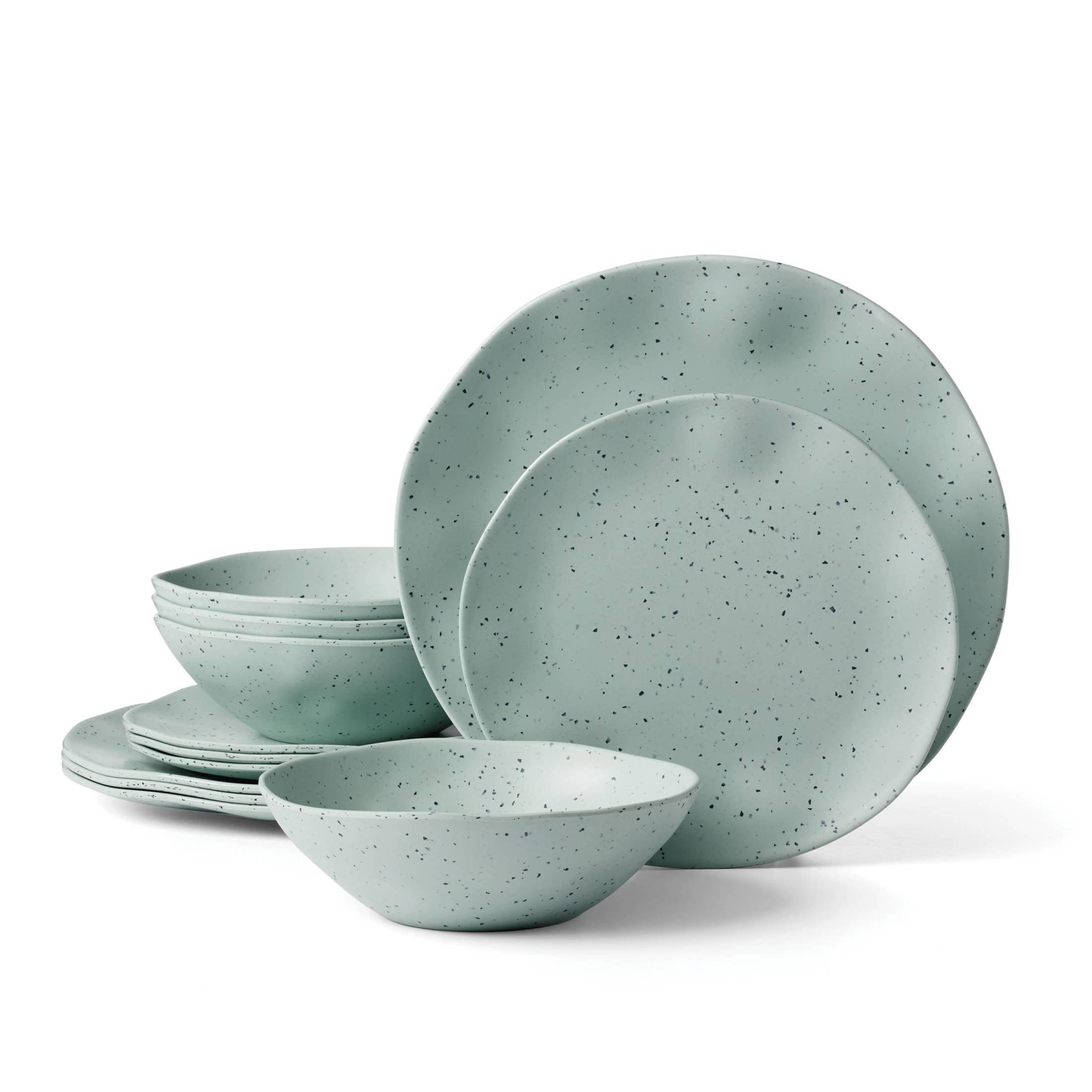 Oneida Terrazzo Melamine 12 Piece Dinnerware Set & Reviews | Birch Lane