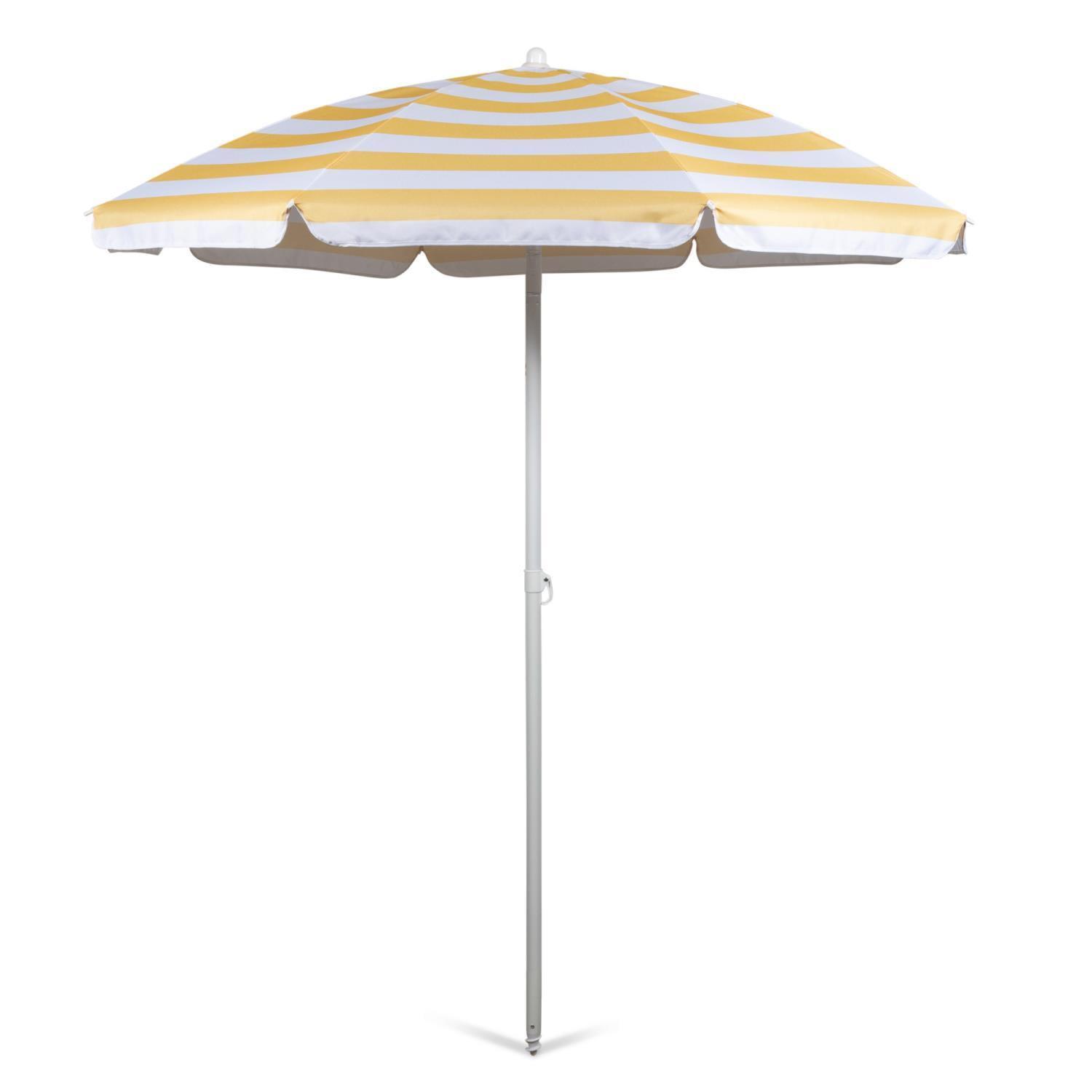 Oniva Portable Beach Stick Umbrella - Yellow Cabana Stripe