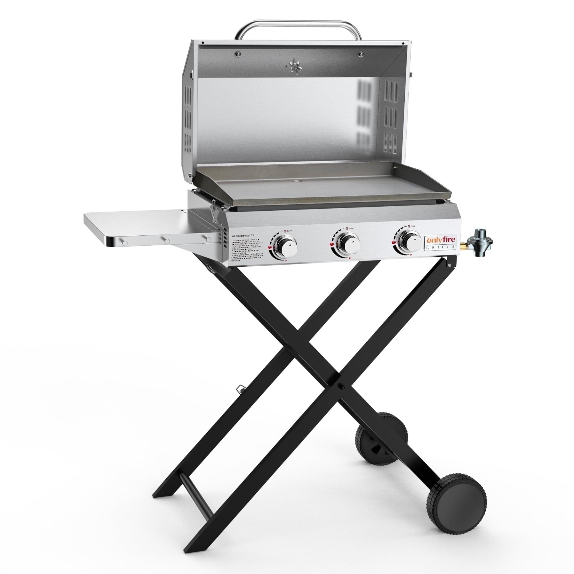 Flat Top Gas Grill Griddle Stove with Lid