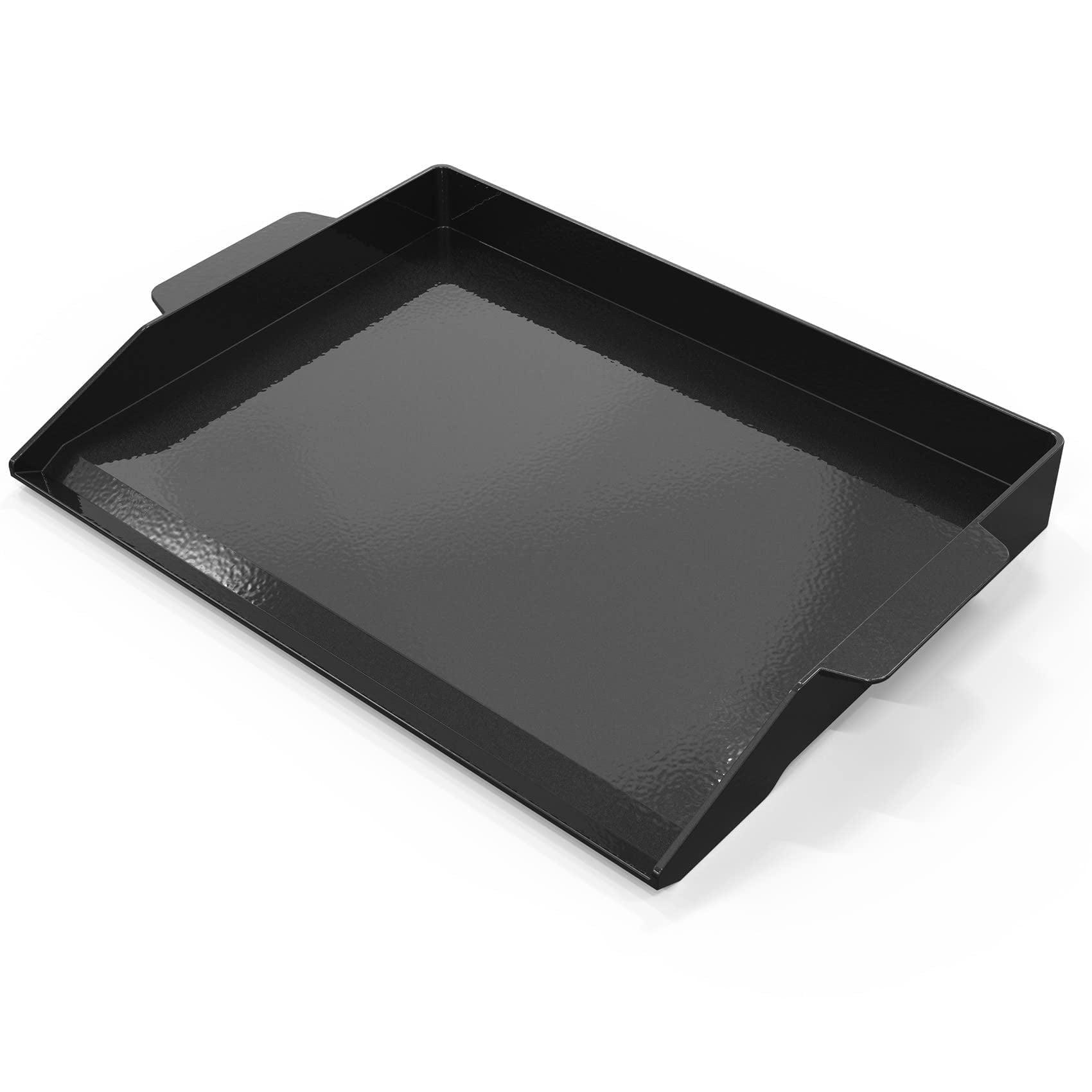 Black Enamelled Cast Iron Flat Top Griddle Plate, 23" x 16"