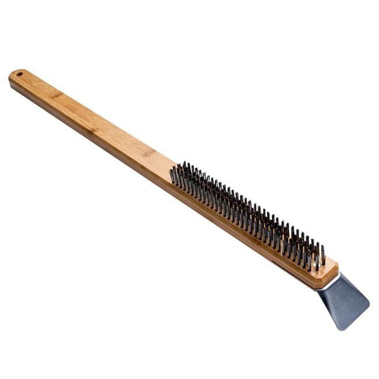 Bamboo and Stainless Steel Pizza Oven Brush with Scraper