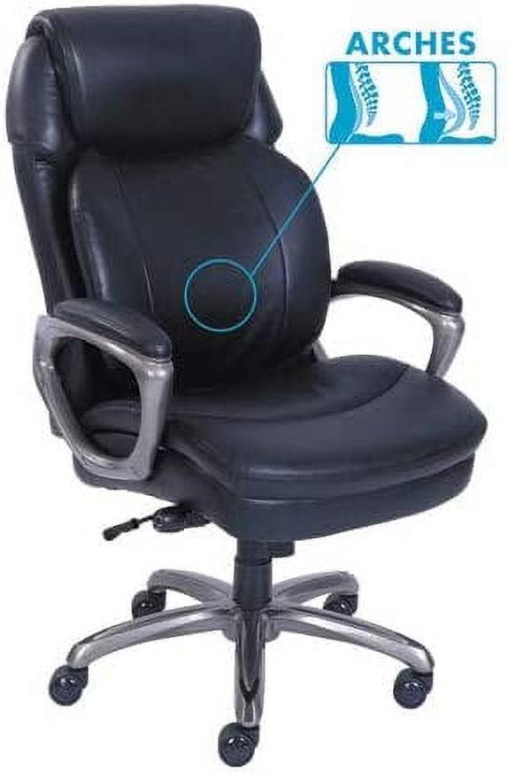 SertaPedic Cosset High-Back Executive Chair, Supports Up to 275 lb, 18.75" to 21.75" Seat Height, Black Seat/Back, Slate Base