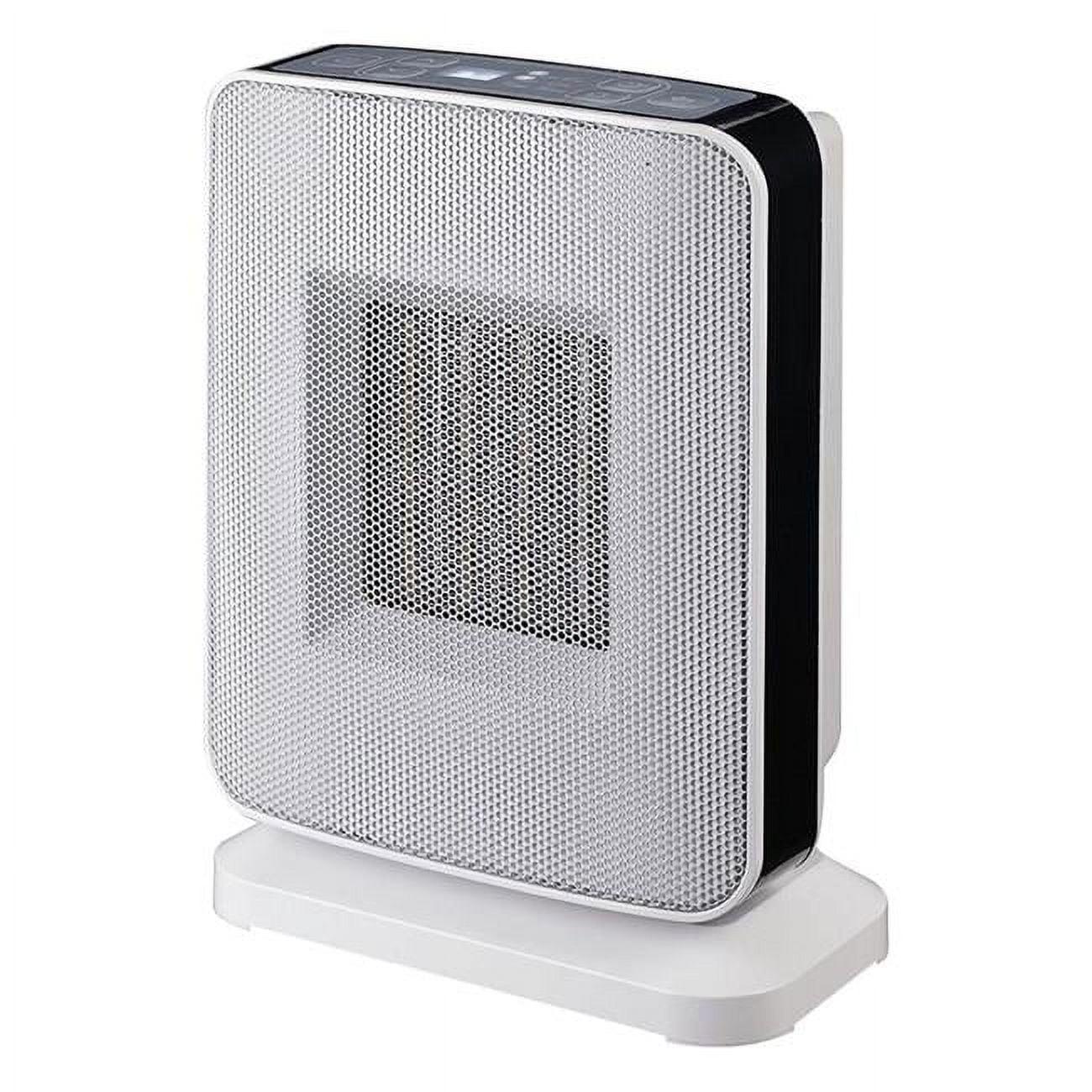 Compact Gray Ceramic Oscillating Heater with Thermostat & Auto Shut-off