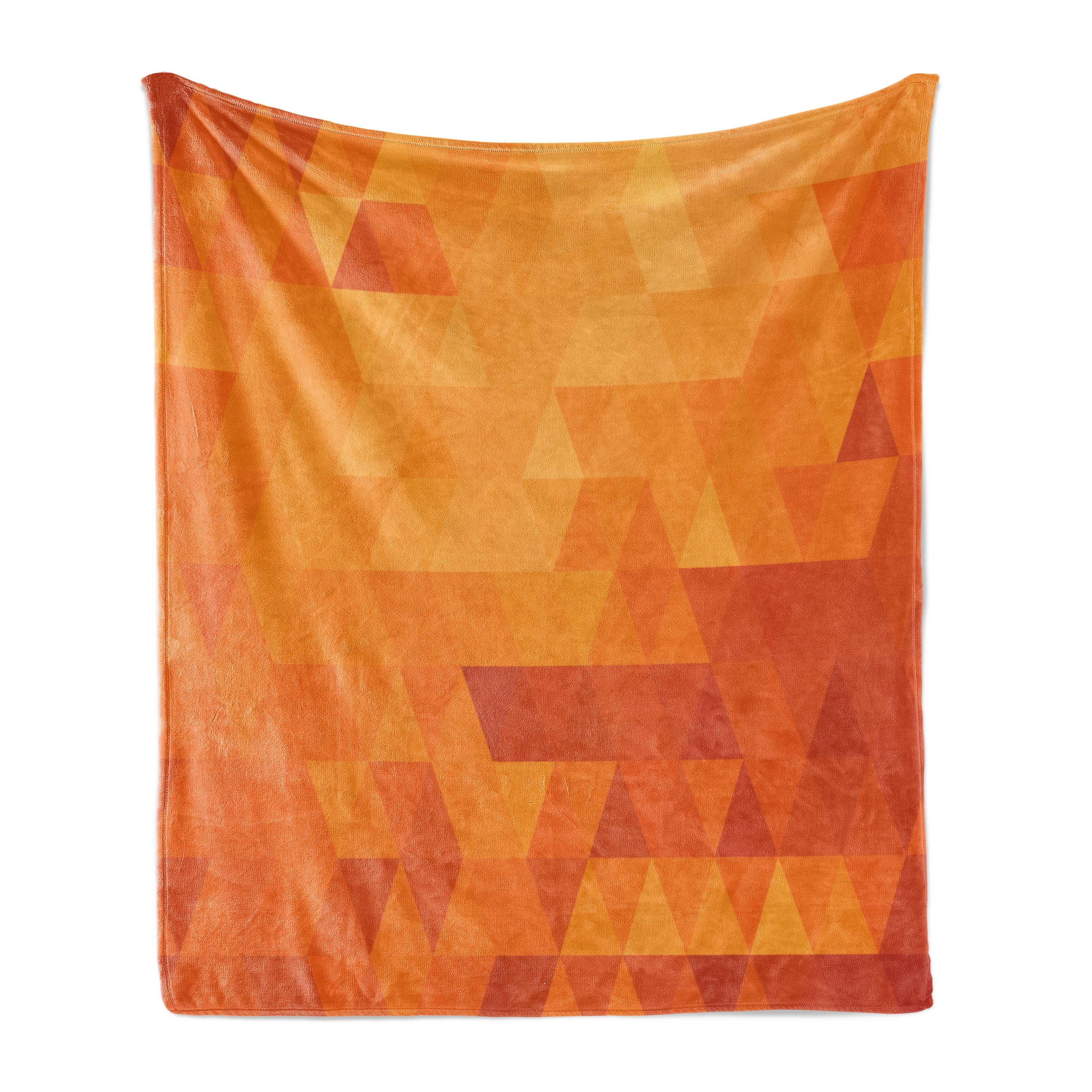 Ambesonne Burnt Orange Fleece Throw Blanket Shapes and Patterns Burnt Orange