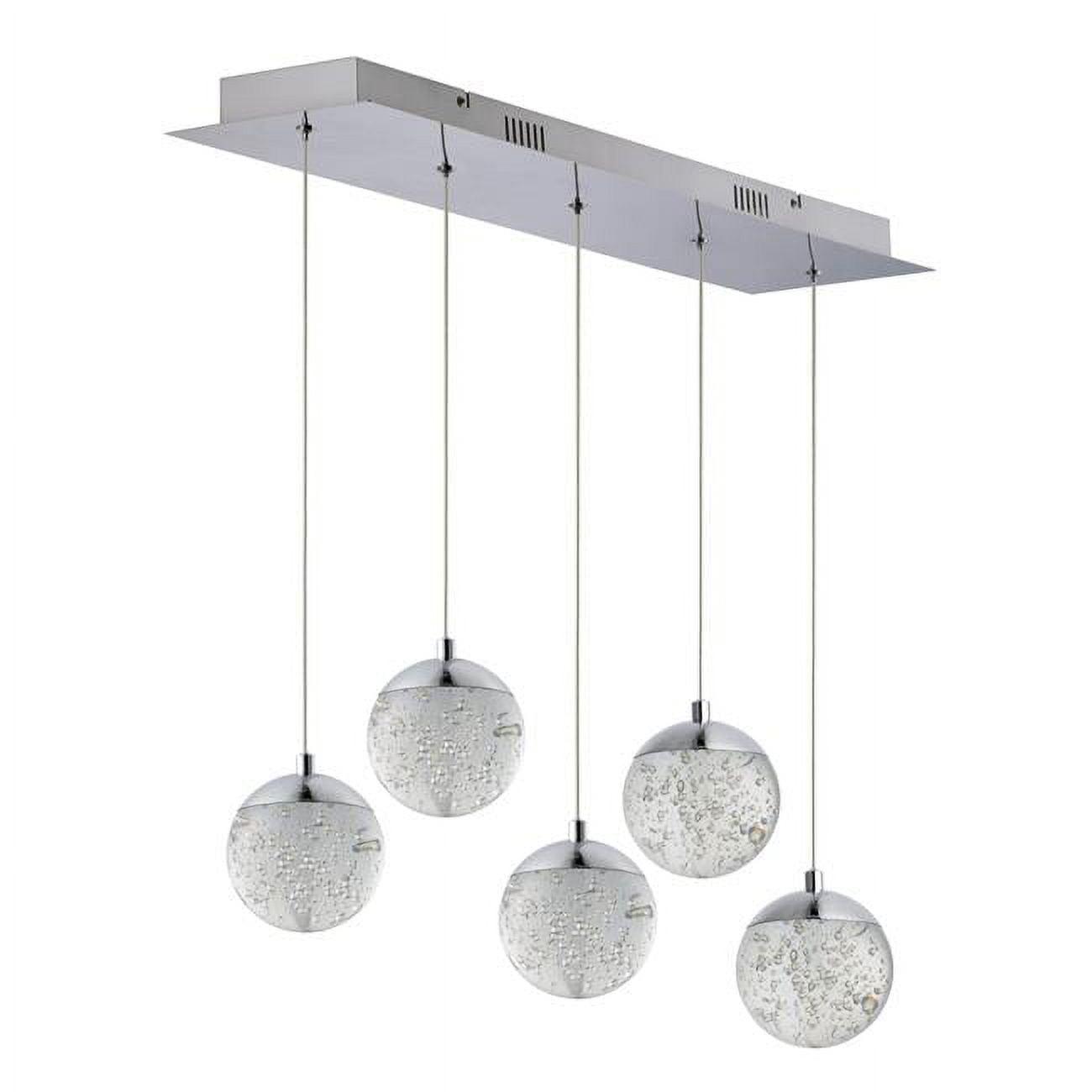 Orb 5-Light Pendant Ceiling Light, Polished Chrome