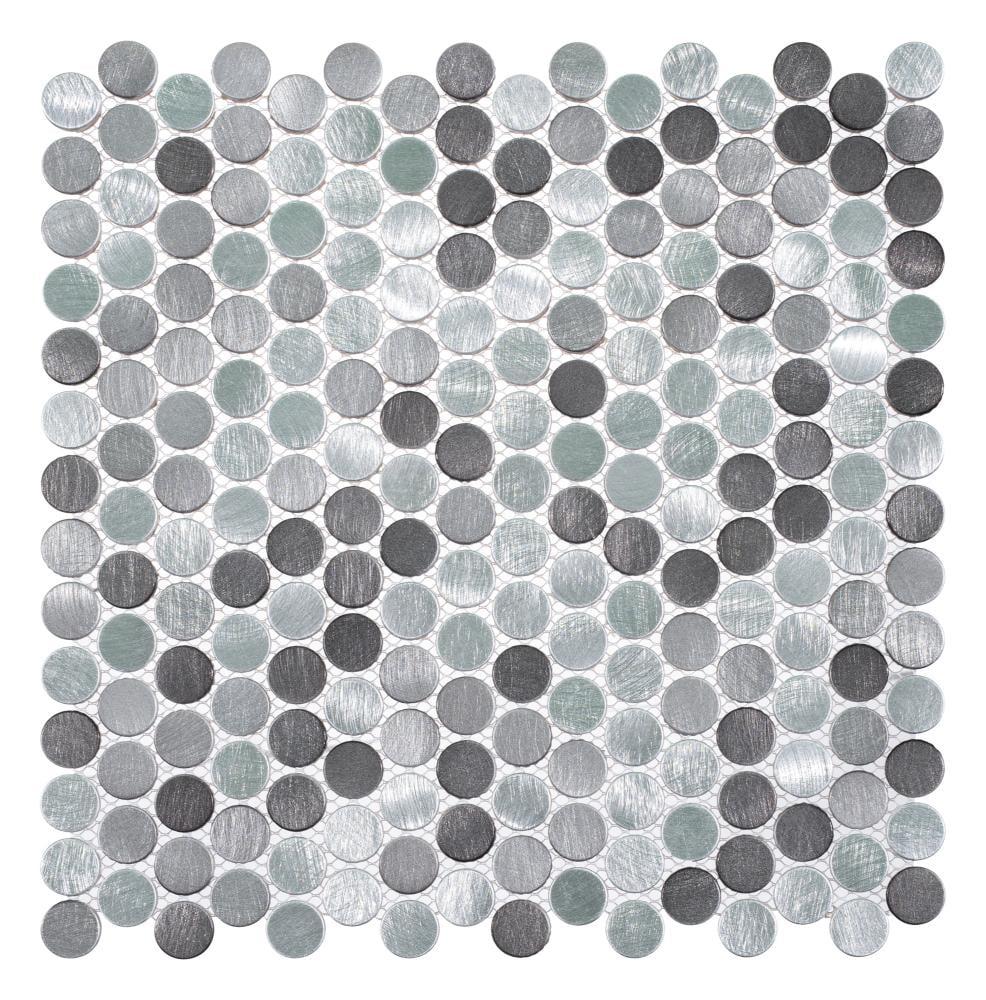 Orb 3/4" Metal Penny Round Mosaic Tile Shower Wall, Kitchen Backsplash and Wall Tile