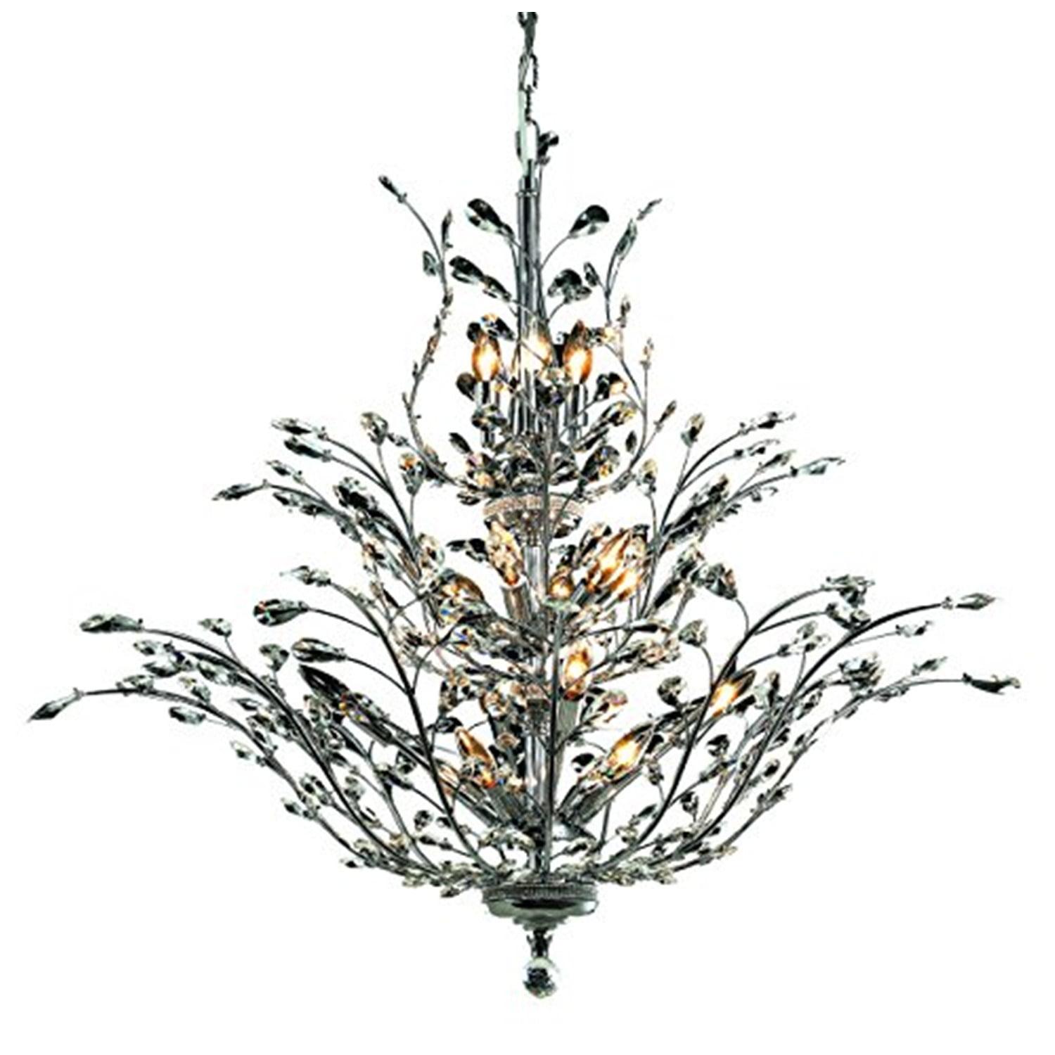 Orchid Fantasy 18-Light Chrome Chandelier with Clear Crystal Trim