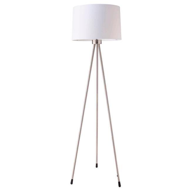 59" Tall Metal Floor Lamp with White finish, Conte