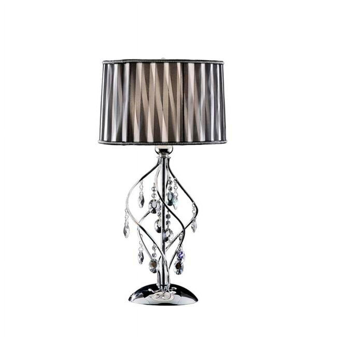 Lady Crystal 29" White and Black Drum Shade Table Lamp