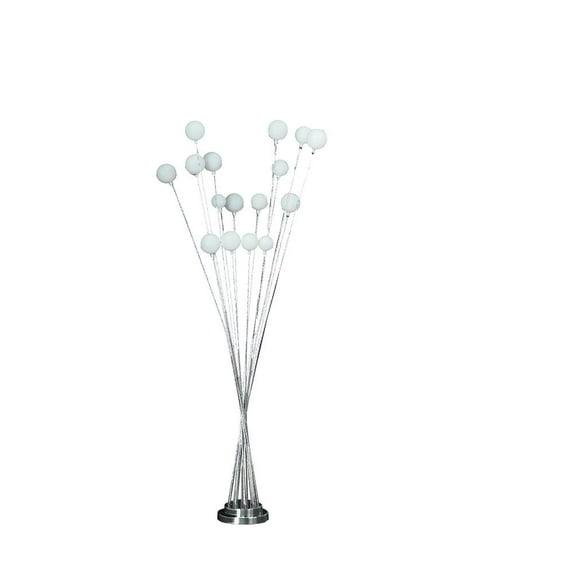 Ore International 16-Light Acrylic Globe Aluminun Led Chrysanthe Silver Chrome Metal Floor Lamp