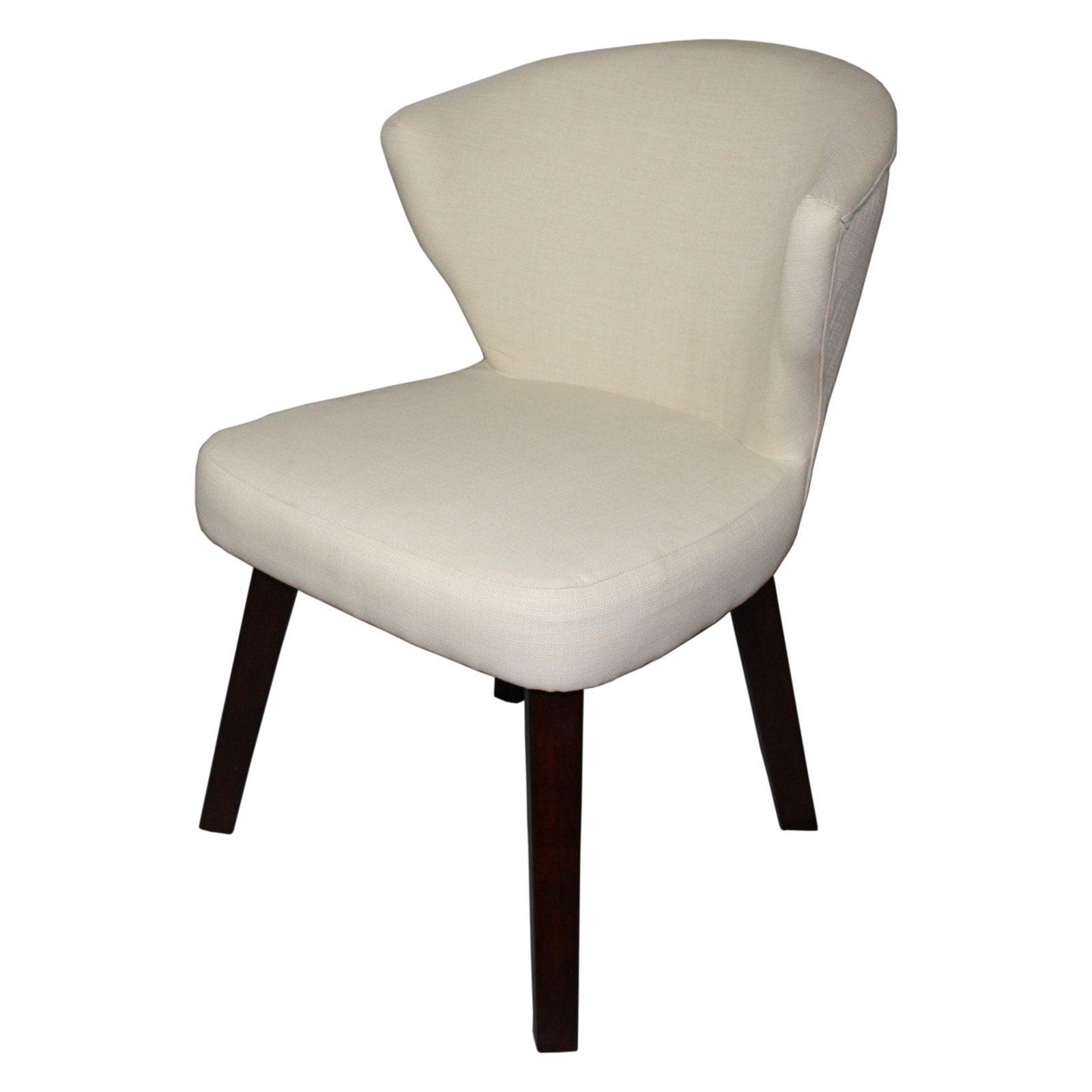 Elegant Off-White Linen Upholstered Parsons Side Chair