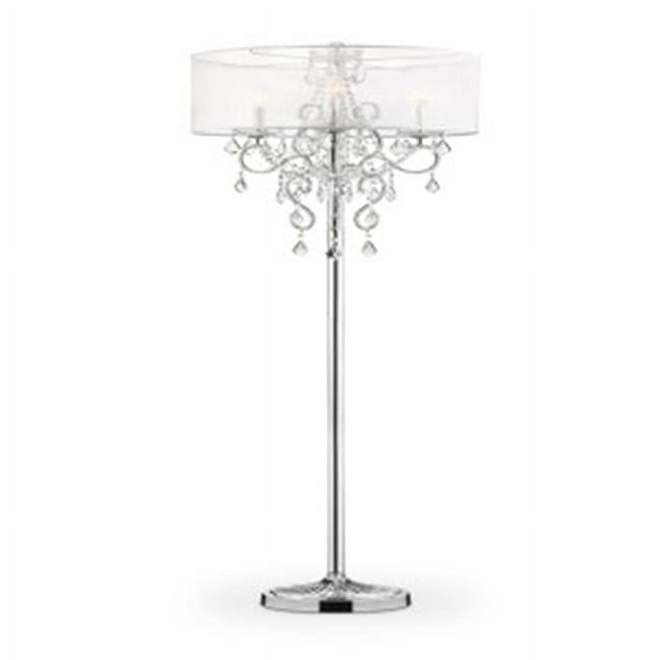 Evangelia Silver Chrome Crystal Embellished Floor Lamp